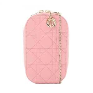 CHRISTIAN DIOR Pink Lambskin Leather Shoulder Bag